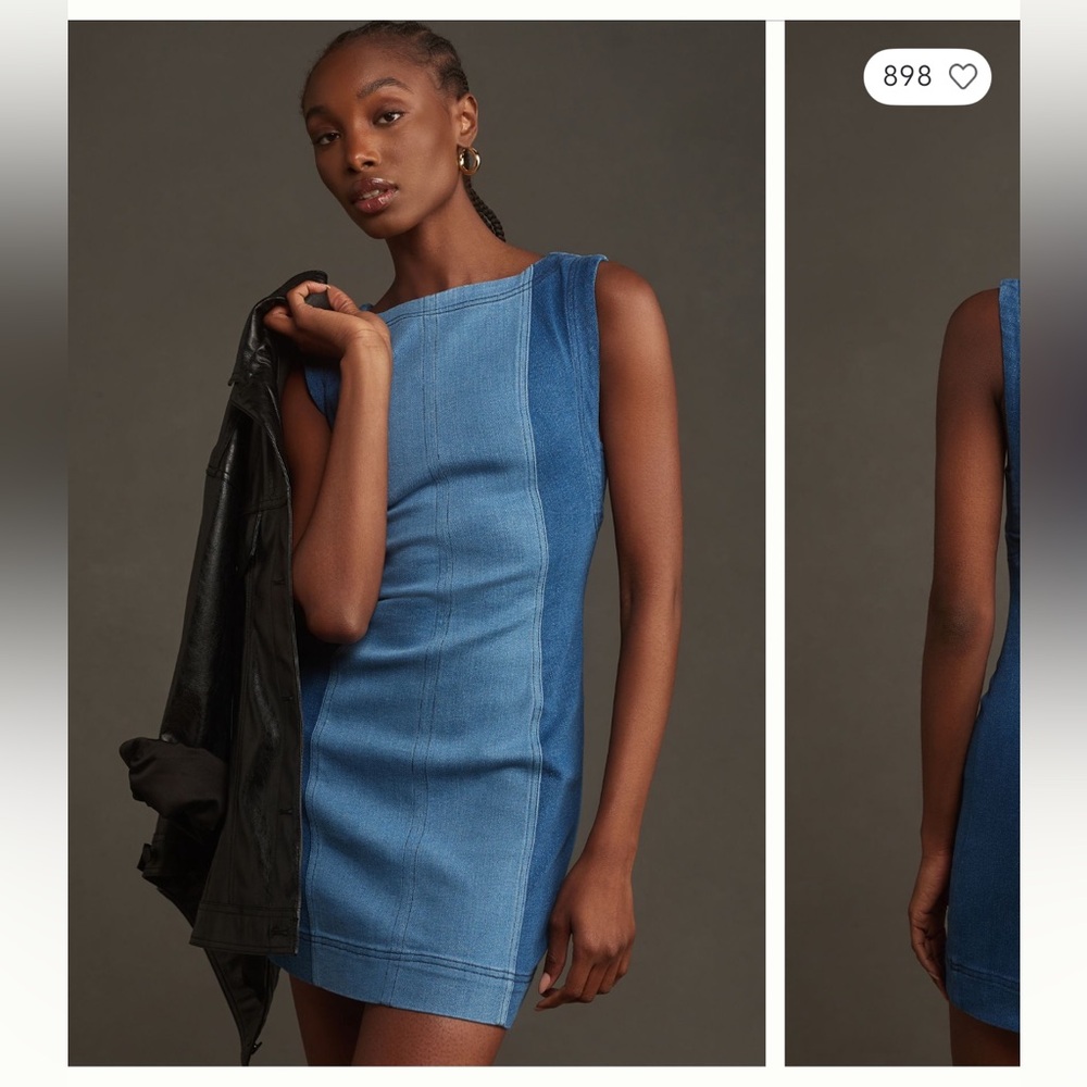 Pilcro Blue Denim Mini Dress